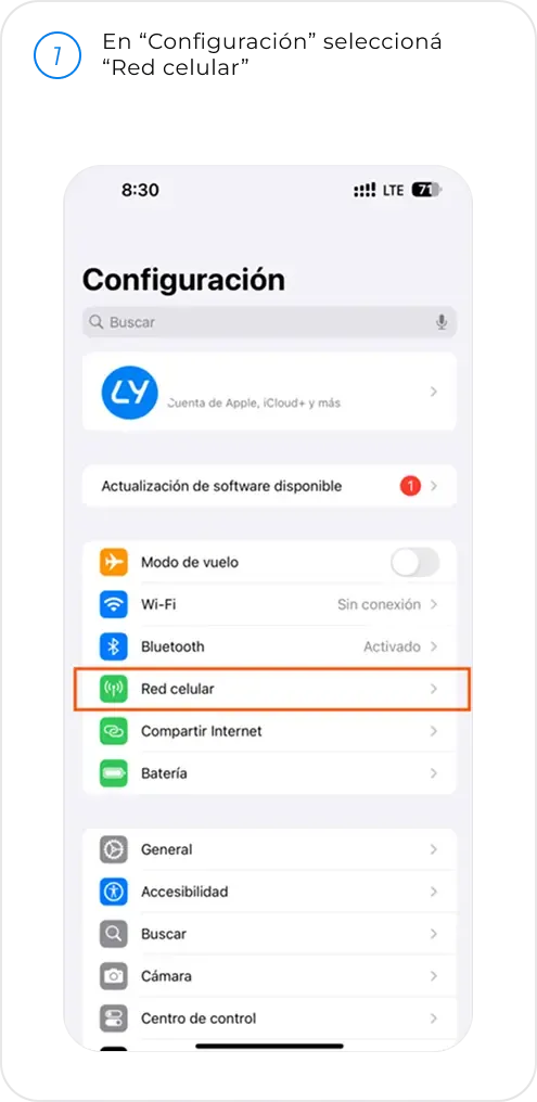 eSIM iPhone Paso 1