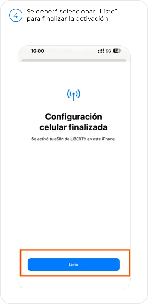 eSIM iPhone Paso 4