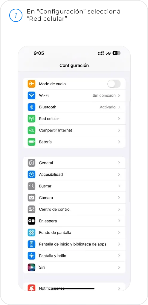 eSIM iPhone Paso 1