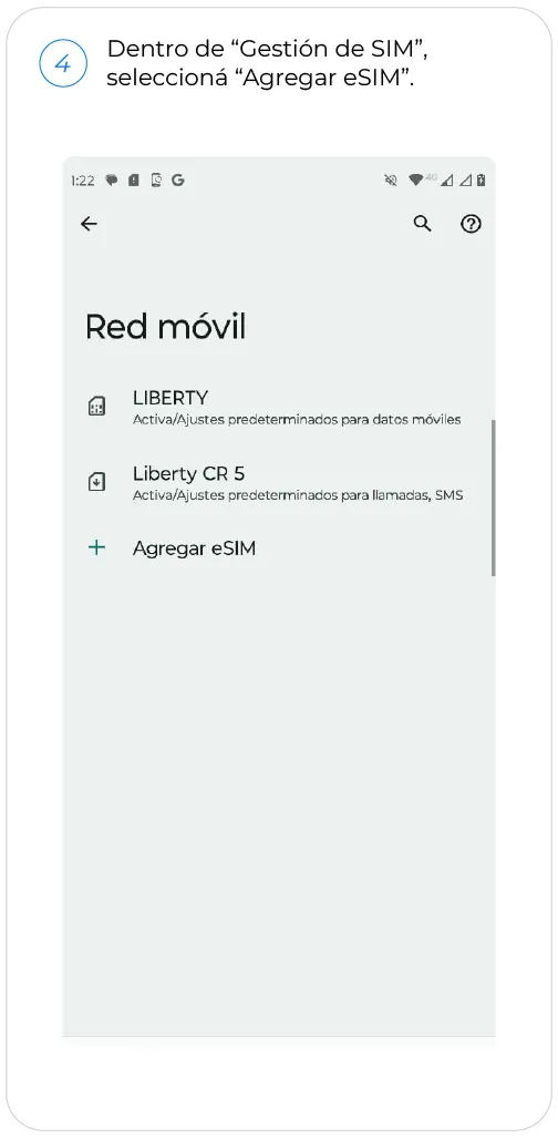 eSIM Honor Paso 4