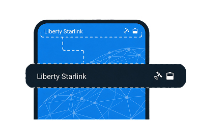 Ejemplo de conexión satelital Liberty Starlink en Android