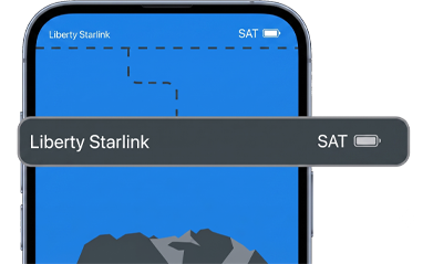 Ejemplo de conexión satelital Liberty Starlink en iOS