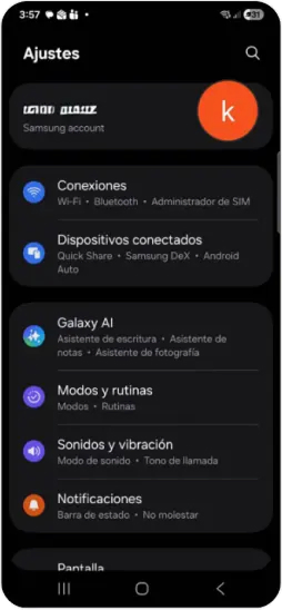1. Abre Ajustes (Configuración).
