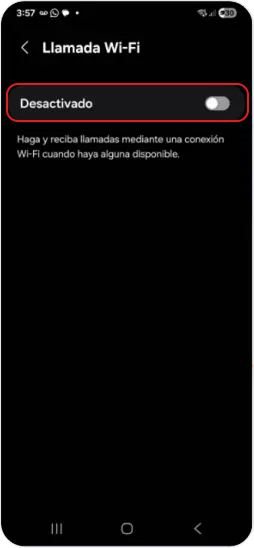 3. Activa el interruptor.