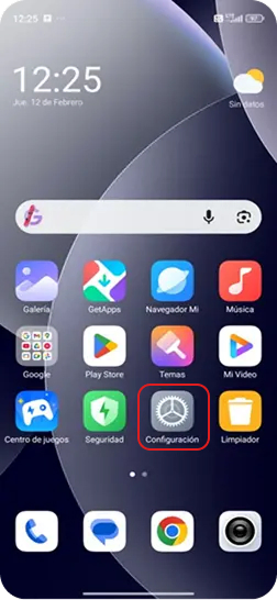 1. Ir a Configuración.